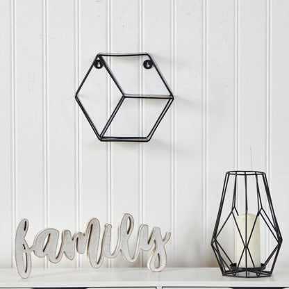 10” Black Matte Hexagon Wall Shelf - FCHF CITY