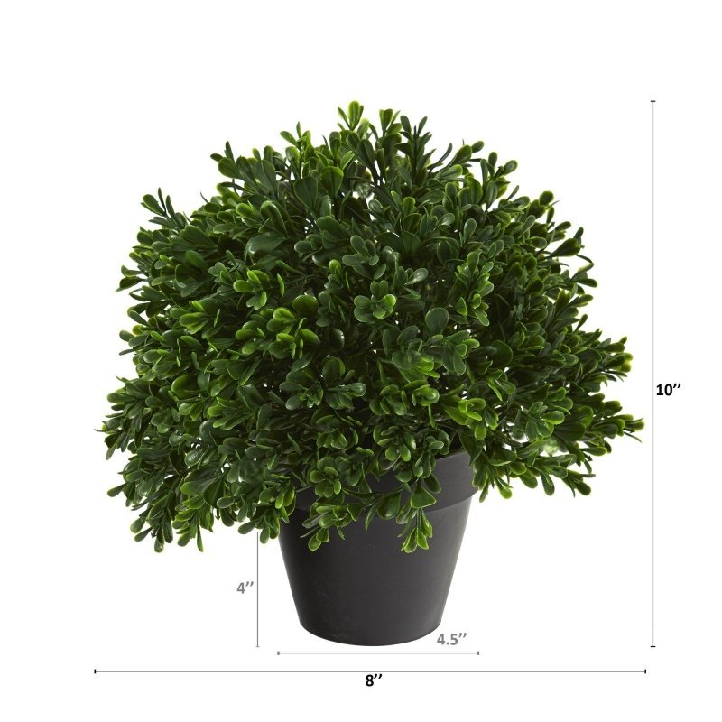 10” Boxwood Topiary Artificial Plant UV Resistant (Indoor/Outdoor) - FCHF CITY