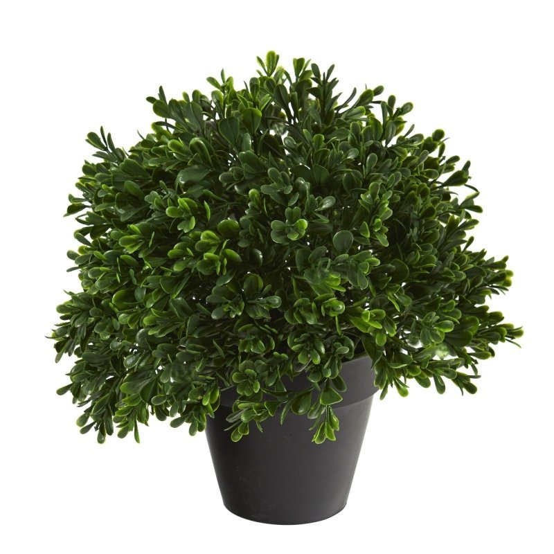 10” Boxwood Topiary Artificial Plant UV Resistant (Indoor/Outdoor) - FCHF CITY