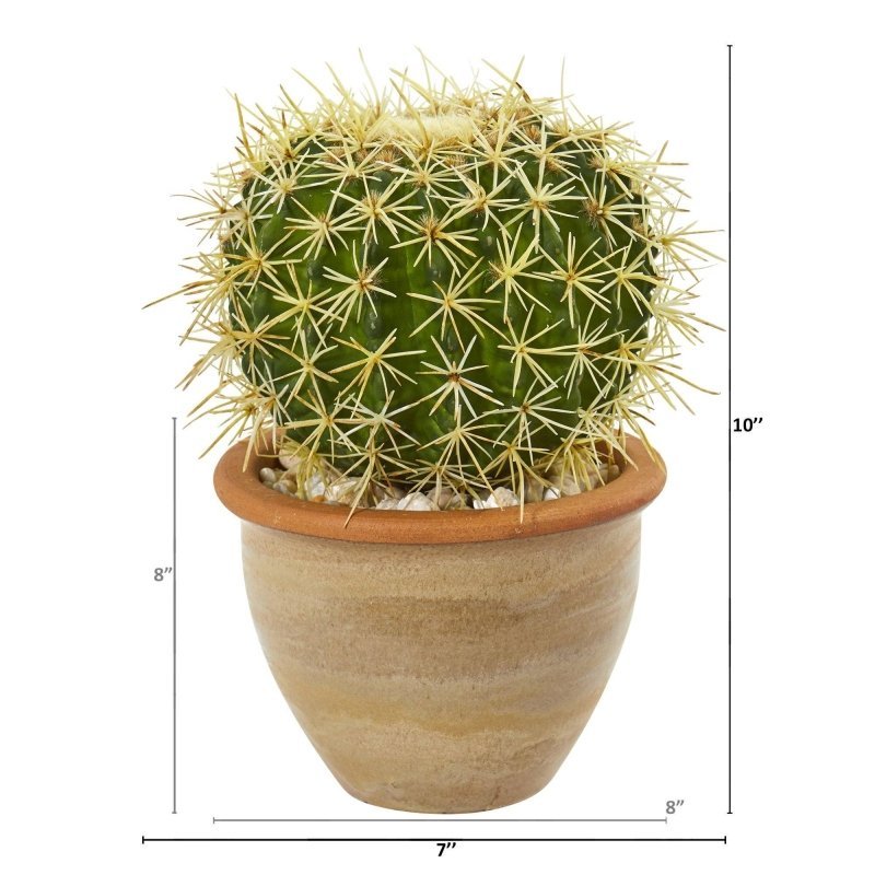 10” Cactus Artificial Plant in Decorative Ceramic Planter - FCHF CITY
