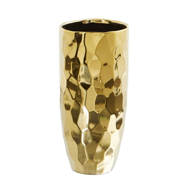 10” Designer Gold Cylinder Vase - FCHF CITY