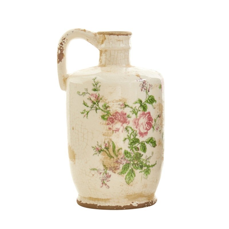 10” Tuscan Ceramic Floral Print Pitcher - FCHF CITY