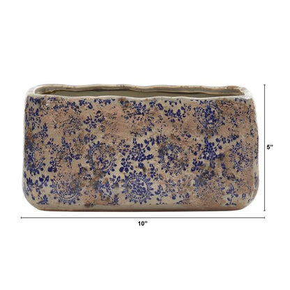 10” Tuscan Ceramic Rectangle Planter - FCHF CITY