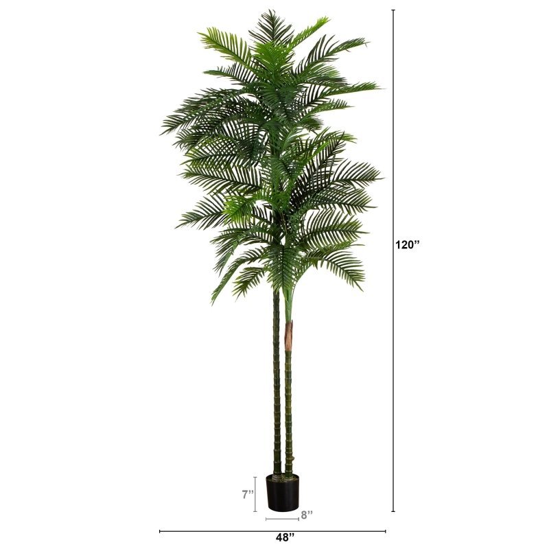 10’ UV Resistant Artificial Double Robellini Palm Tree (Indoor/Outdoor) - FCHF CITY