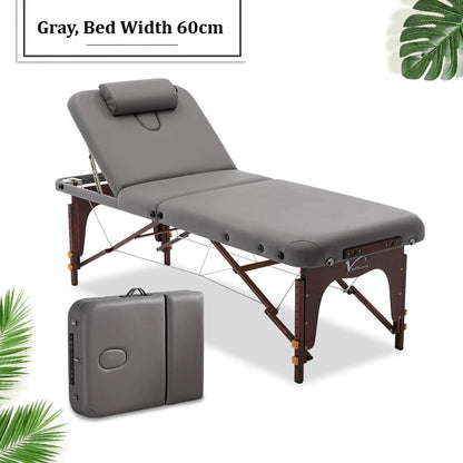 Portable Folding Massage Table, Beech Wood Height Adjustable Spa Bed