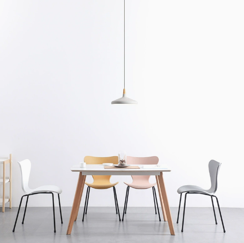 Nordic Modern Minimalist Plastic Dining Chair with Backrest, Casual Home Desk Stool