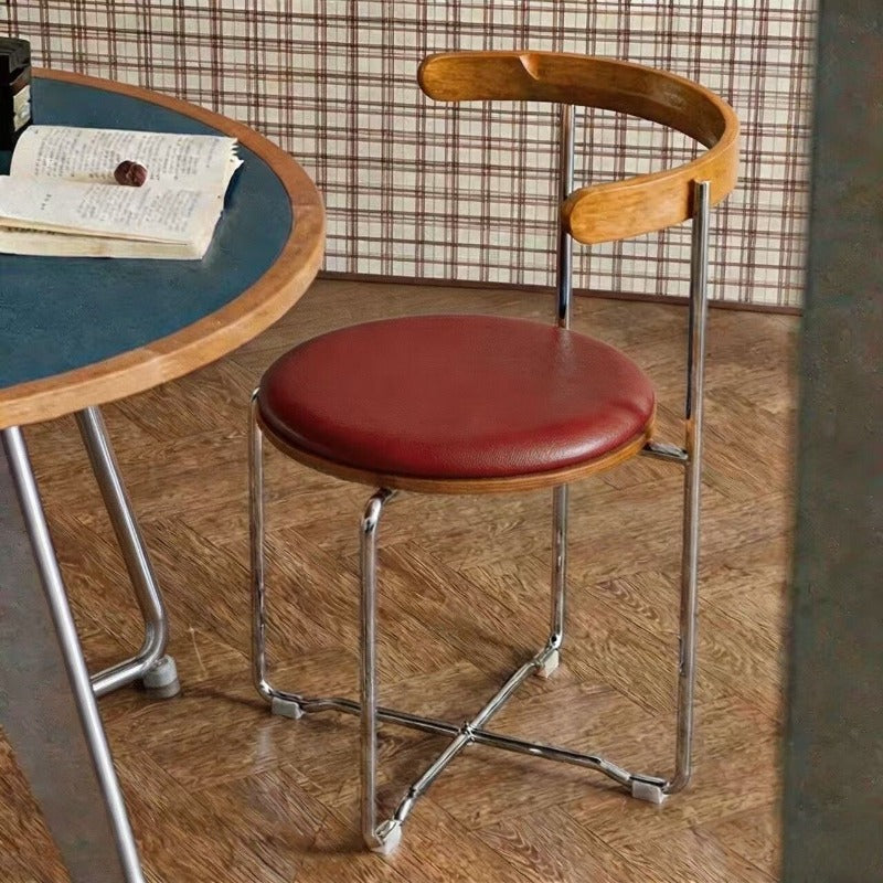 Retro Foldable Stainless Steel Dining Chair