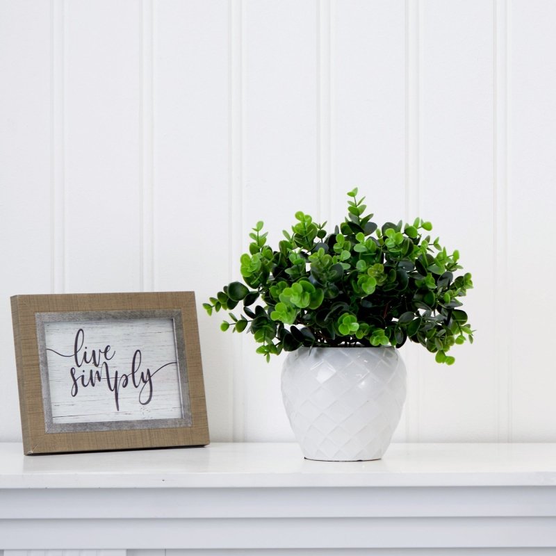 11” Artificial Boxwood Plant with Decorative Planter - FCHF CITY