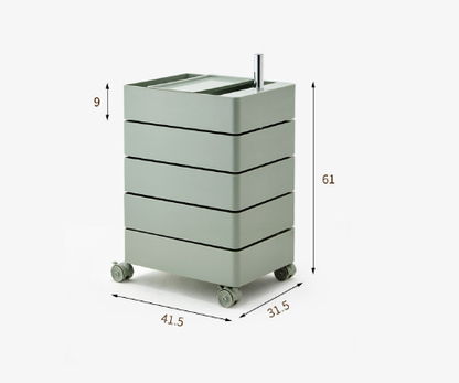Minimalist Rotatable 5-Tier Rolling Storage Cabinet with Lockable Casters