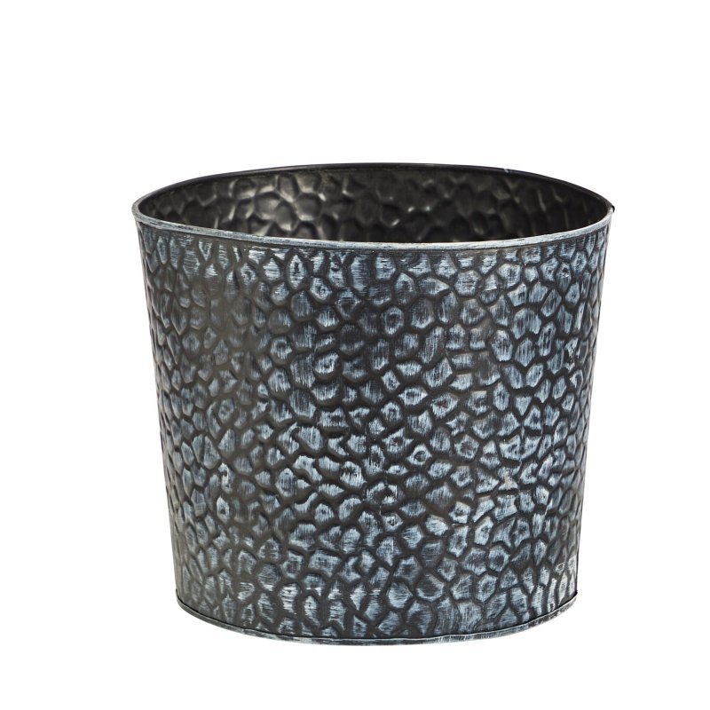 11.5” Embossed Tin Bucket with Pebble Pattern - FCHF CITY