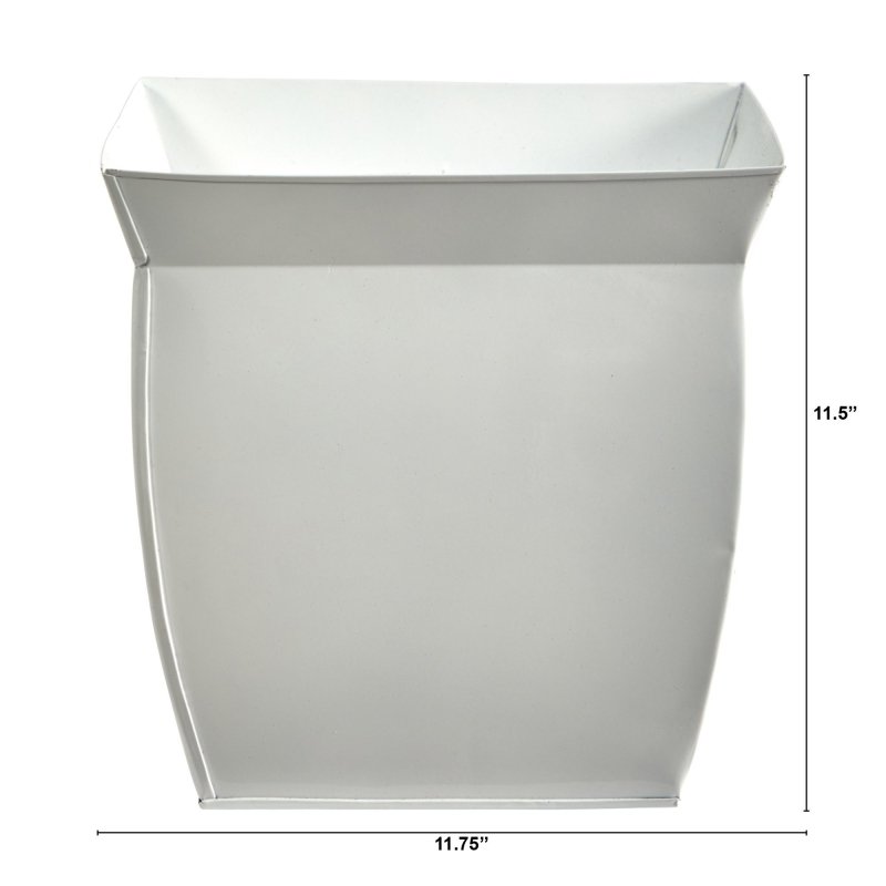 11.75” Fluted Metal Square Planter - FCHF CITY