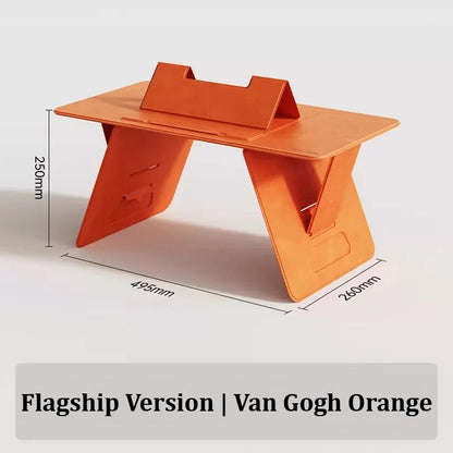 Portable Foldable Lap Desk 4‑Level Height Adjustable Suede Bed Table