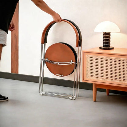 Retro Foldable Stainless Steel Dining Chair