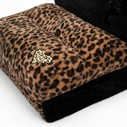 Foldable Floor Sofa Bed, Adjustable Leopard Cow Print Lounge Chair