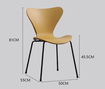 Nordic Modern Minimalist Plastic Dining Chair with Backrest, Casual Home Desk Stool