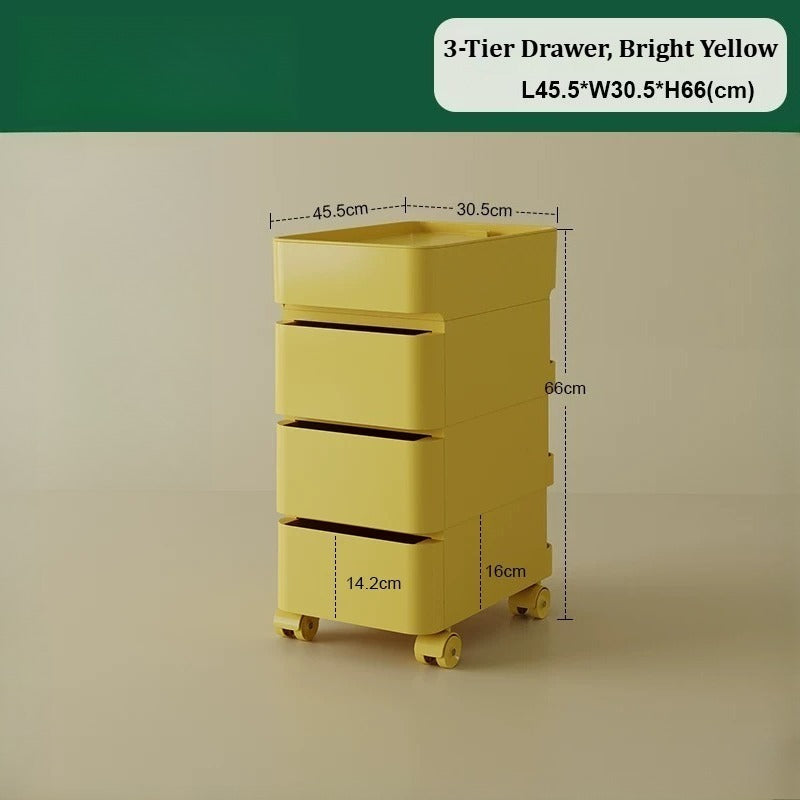 No Odor ABS Rolling Storage Chest with 4 Drawers
