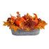 12” Fall Pumpkin and Berries Autumn Harvest Artificial Arrangement in Washed Vase - FCHF CITY