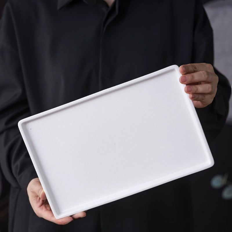 Rectangular Heat Resistant Ceramic Display Tray