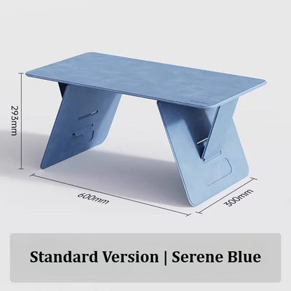 Portable Foldable Lap Desk 4‑Level Height Adjustable Suede Bed Table