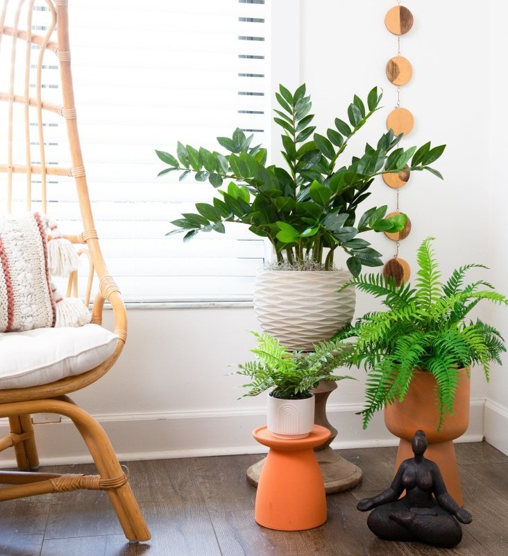 13&quot; Artificial Boston Fern Plant with Decorative Planter - FCHF CITY