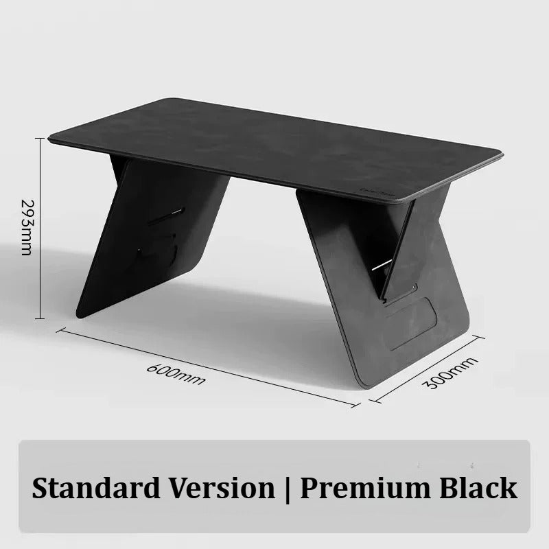 Portable Foldable Lap Desk 4‑Level Height Adjustable Suede Bed Table
