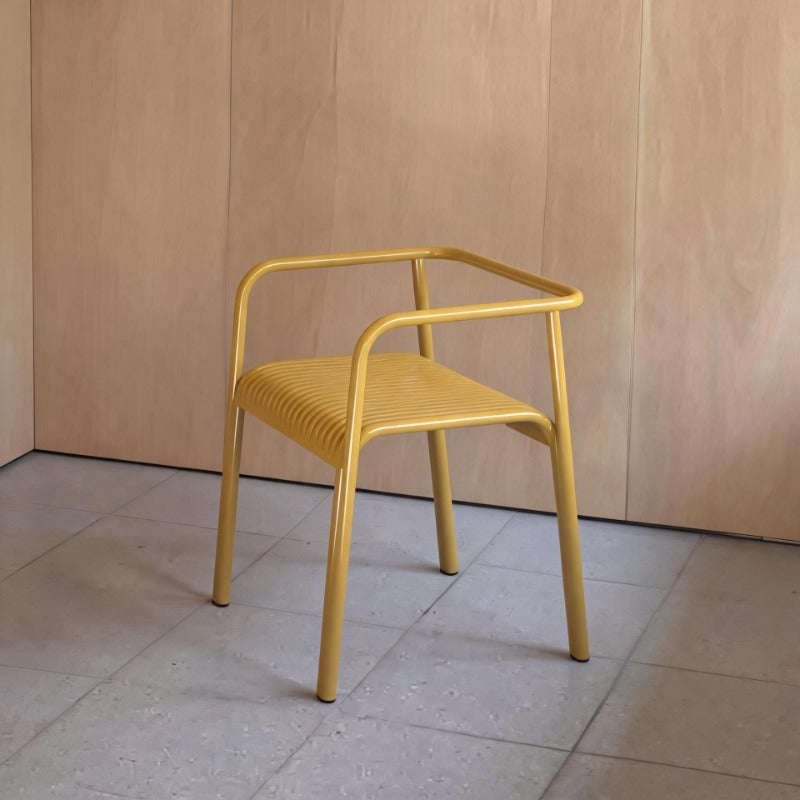 Colorful Aluminum Slatted Patio Dining Armchair