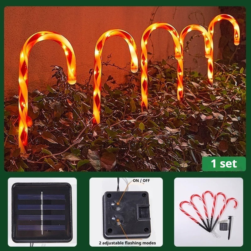 Christmas Solar &amp; Battery LED Stake Lights, Waterproof Garden Decor, Set of 5