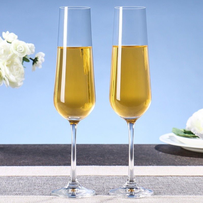 Lead‑Free Crystal Wine Glass &amp; Champagne Flute 2‑Pcs Gift Set