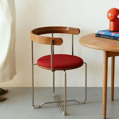 Retro Foldable Stainless Steel Dining Chair