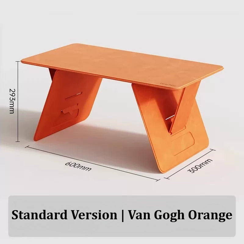 Portable Foldable Lap Desk 4‑Level Height Adjustable Suede Bed Table
