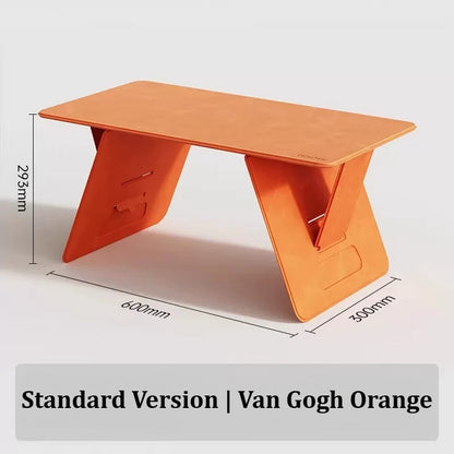 Portable Foldable Lap Desk 4‑Level Height Adjustable Suede Bed Table