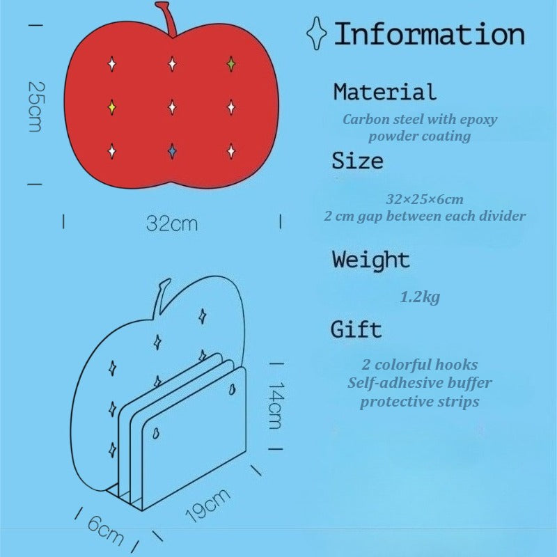 Decorative Apple Desktop Organizer for Files &amp; Tablets