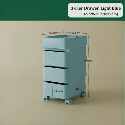 No Odor ABS Rolling Storage Chest with 4 Drawers