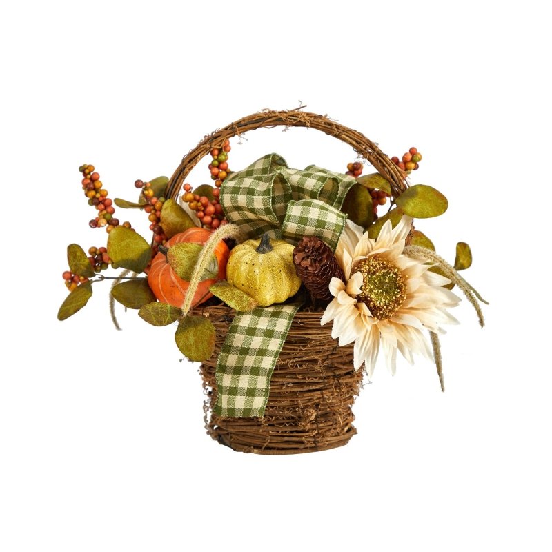 16” Fall Pumpkin Gourds and Berries Artificial Autumn Arrangement - FCHF CITY