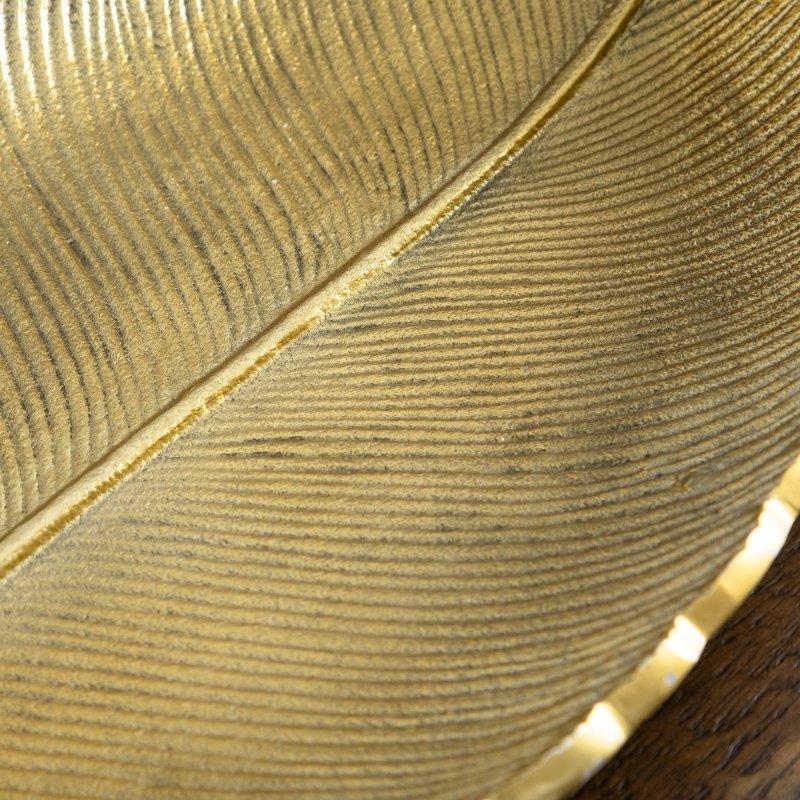 16” Gold Leaf Tray Decorative Accent - FCHF CITY