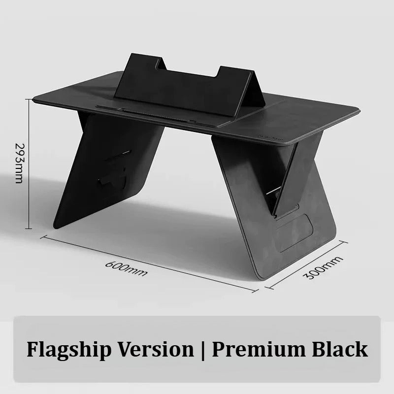 Portable Foldable Lap Desk 4‑Level Height Adjustable Suede Bed Table