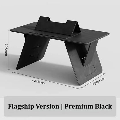 Portable Foldable Lap Desk 4‑Level Height Adjustable Suede Bed Table
