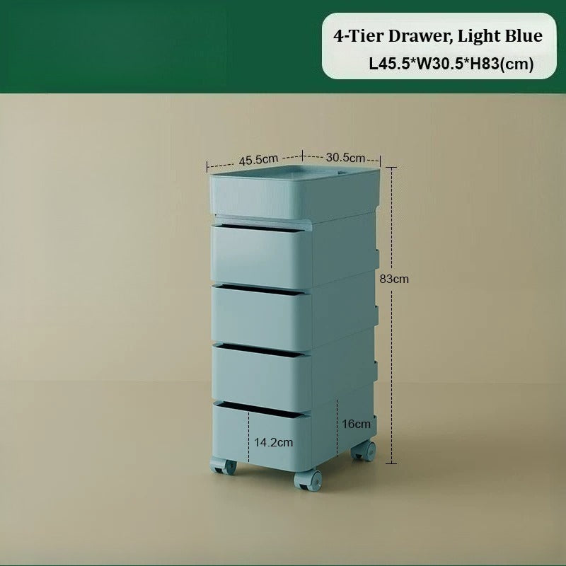 No Odor ABS Rolling Storage Chest with 4 Drawers