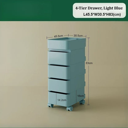 No Odor ABS Rolling Storage Chest with 4 Drawers