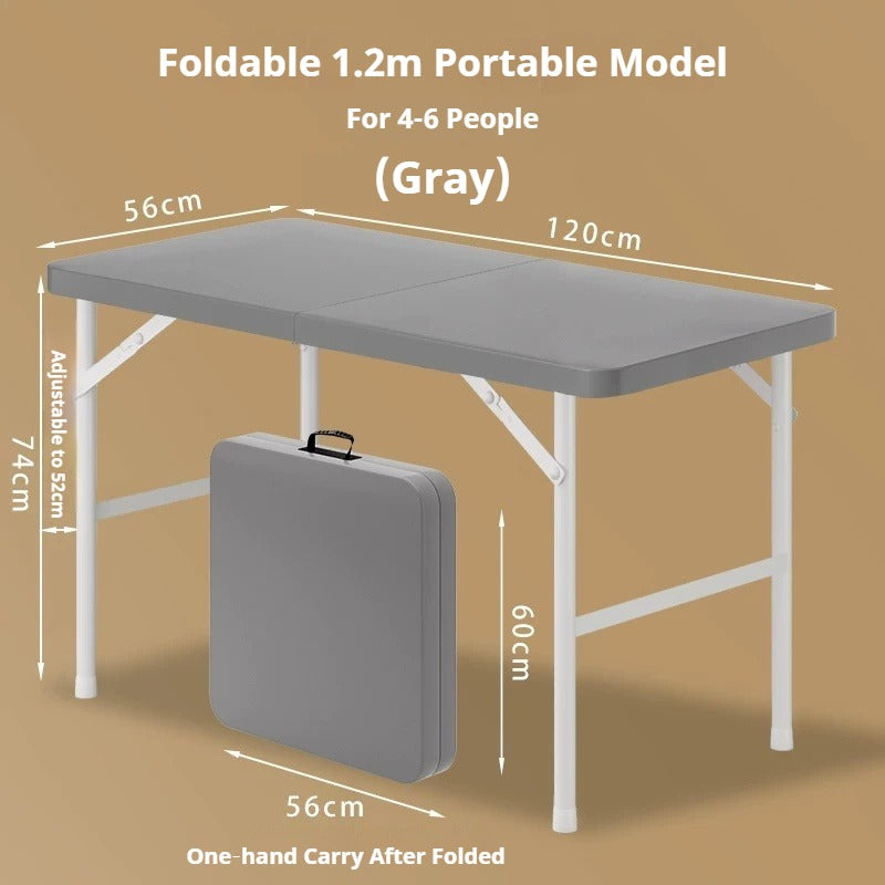 Portable Foldable Dining Table, Heavy‑Duty Height Adjustable Outdoor Table