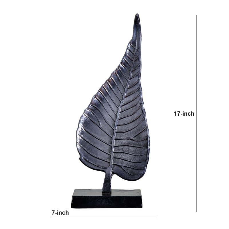 17” Aluminum Bodhi Leaf Decorative Accent - FCHF CITY