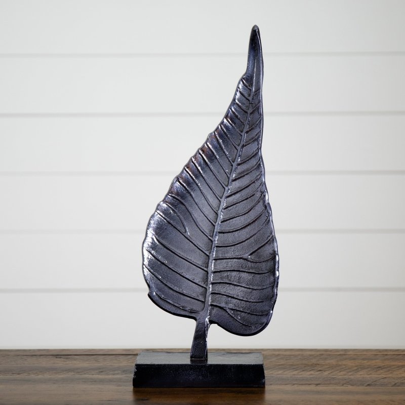17” Aluminum Bodhi Leaf Decorative Accent - FCHF CITY