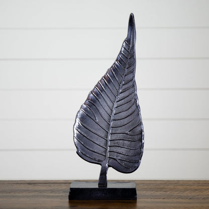 17” Aluminum Bodhi Leaf Decorative Accent - FCHF CITY