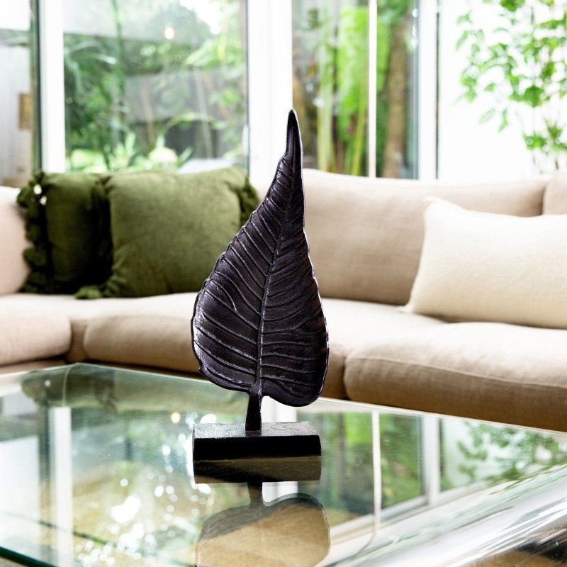 17” Aluminum Bodhi Leaf Decorative Accent - FCHF CITY