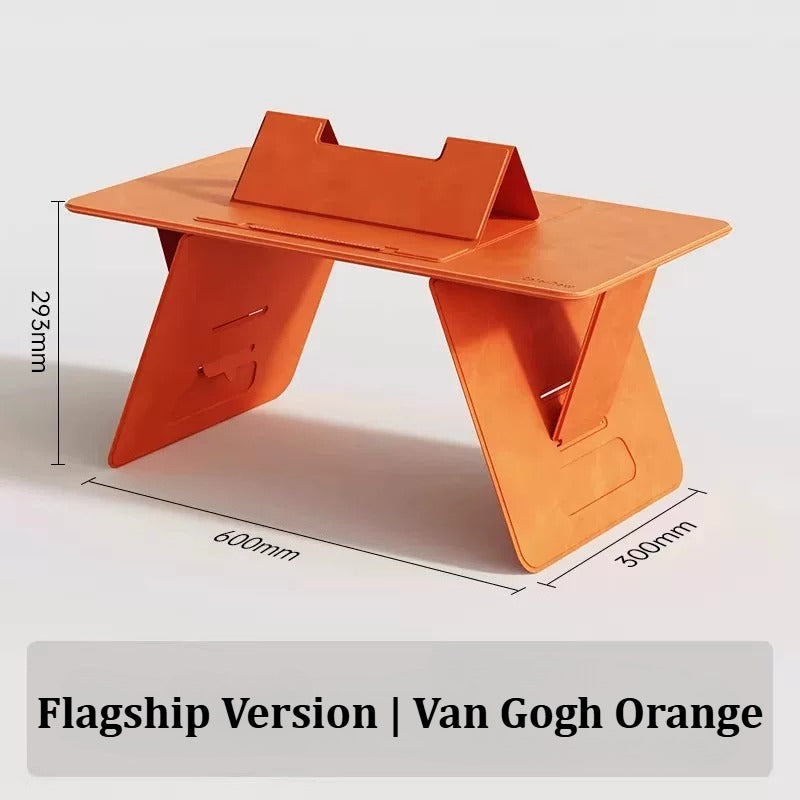 Portable Foldable Lap Desk 4‑Level Height Adjustable Suede Bed Table