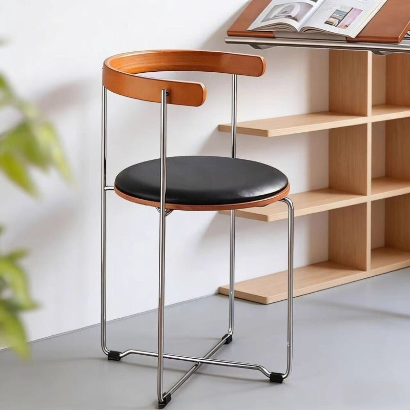 Retro Foldable Stainless Steel Dining Chair