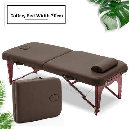 Portable Folding Massage Table, Beech Wood Height Adjustable Spa Bed