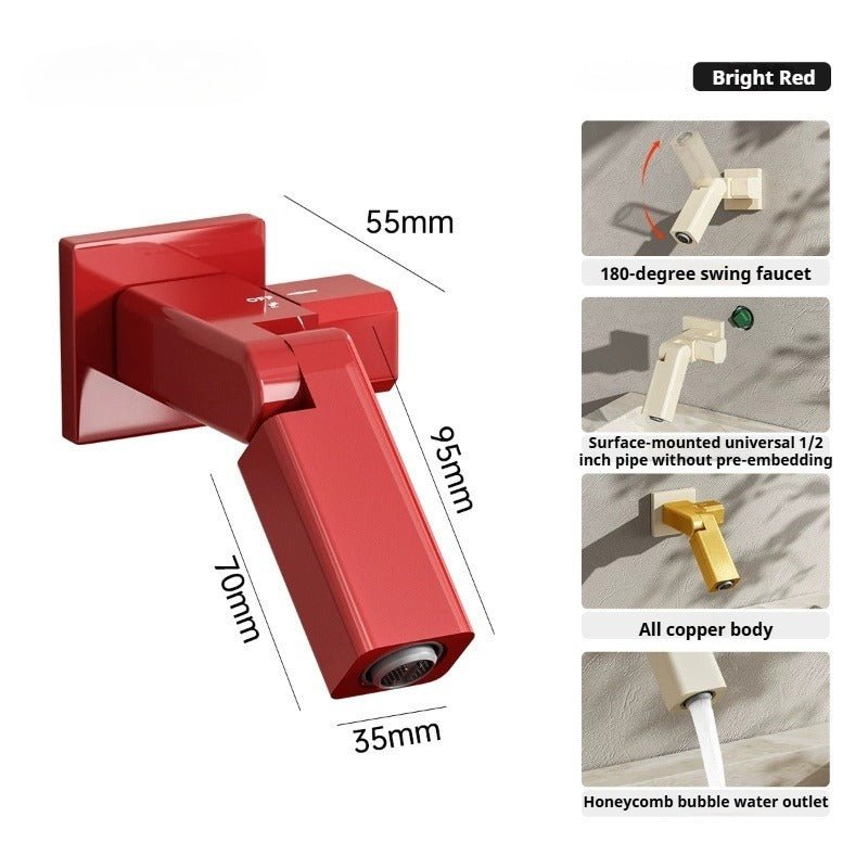 180° Swing Wall‑Mount Faucet with Handheld Sprayer Kit - FCHF CITY