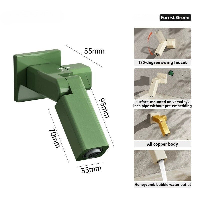 180° Swing Wall‑Mount Faucet with Handheld Sprayer Kit - FCHF CITY