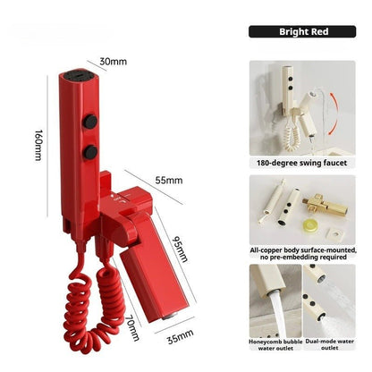 180° Swing Wall‑Mount Faucet with Handheld Sprayer Kit - FCHF CITY